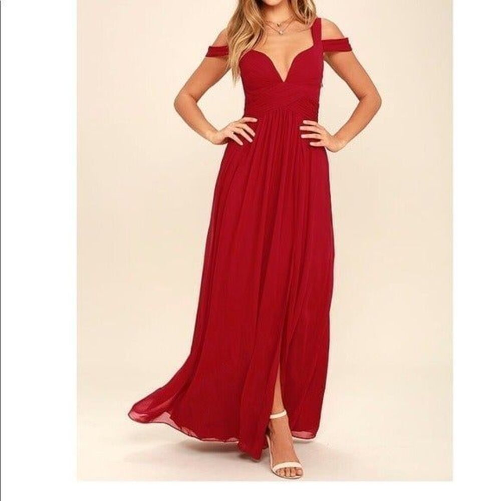 Gorgeous Ocean of Elegance RedWine Gown - Picture 2 of 7